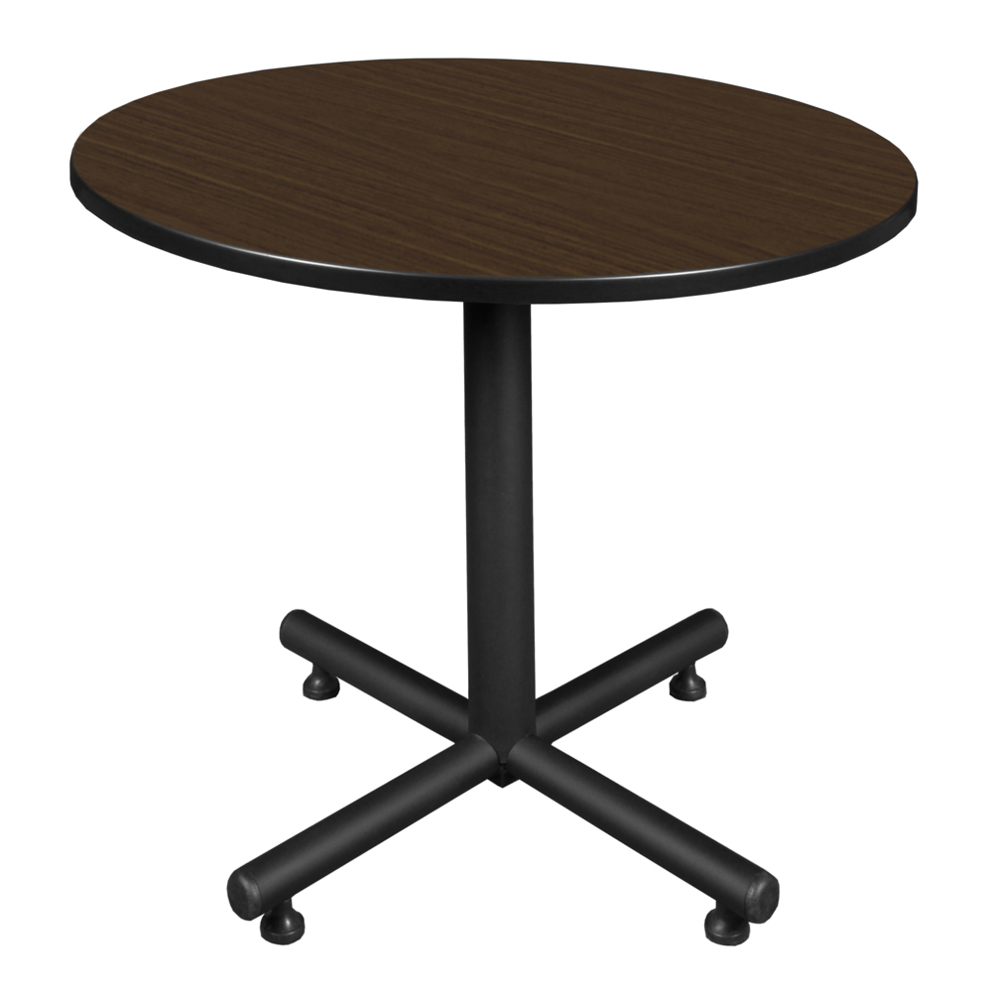 Regency Furniture Kobe Round Breakroom Table — 36in., X-Base, Neo Walnut/Noble Oak, Model# TKB36RNDNW